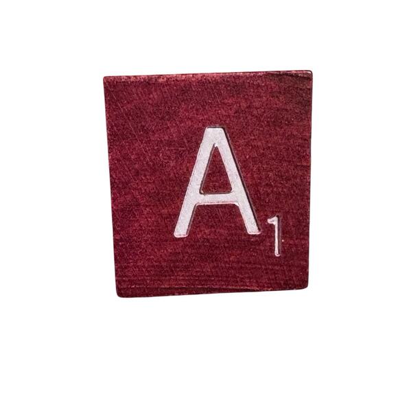 Scrabble Lot of 400 Wood Letter Tiles Maroon White Letters Crafts Replacements - Picture 3 of 8